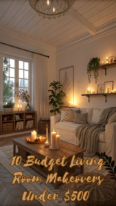 Read more about the article 10 Budget Living Room Makeovers Under $500 [Renter-Friendly!]